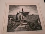 Ets kerkje Vlassenbroek (Dendermonde) Karel Verhas, Antiek en Kunst, Ophalen