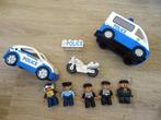 Duplo: politie. Combi, motor, politiewagen, en 6 poppetjes, Ophalen of Verzenden, Gebruikt, Complete set, Duplo