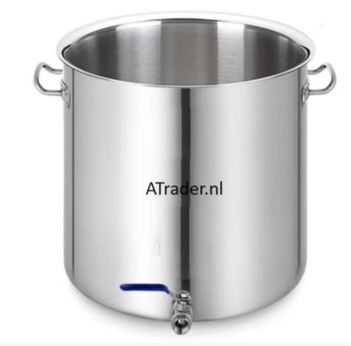 kookpan / Brouw pan met aftapkraan 50 liter, Inox + Deksel, Huis en Inrichting, Keuken | Potten en Pannen, Nieuw, Kookpan of Snelkookpan