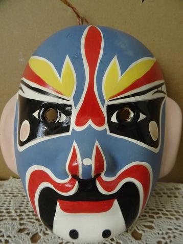 Vintage Chinees operamasker theatermasker papier-maché 18cm beschikbaar voor biedingen