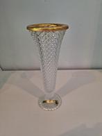 Vase cristal transparent doré or fin, Enlèvement