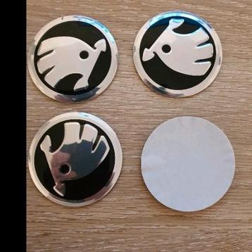 Skoda wieldoppen stickers /logo's dia 56 mm beschikbaar voor biedingen