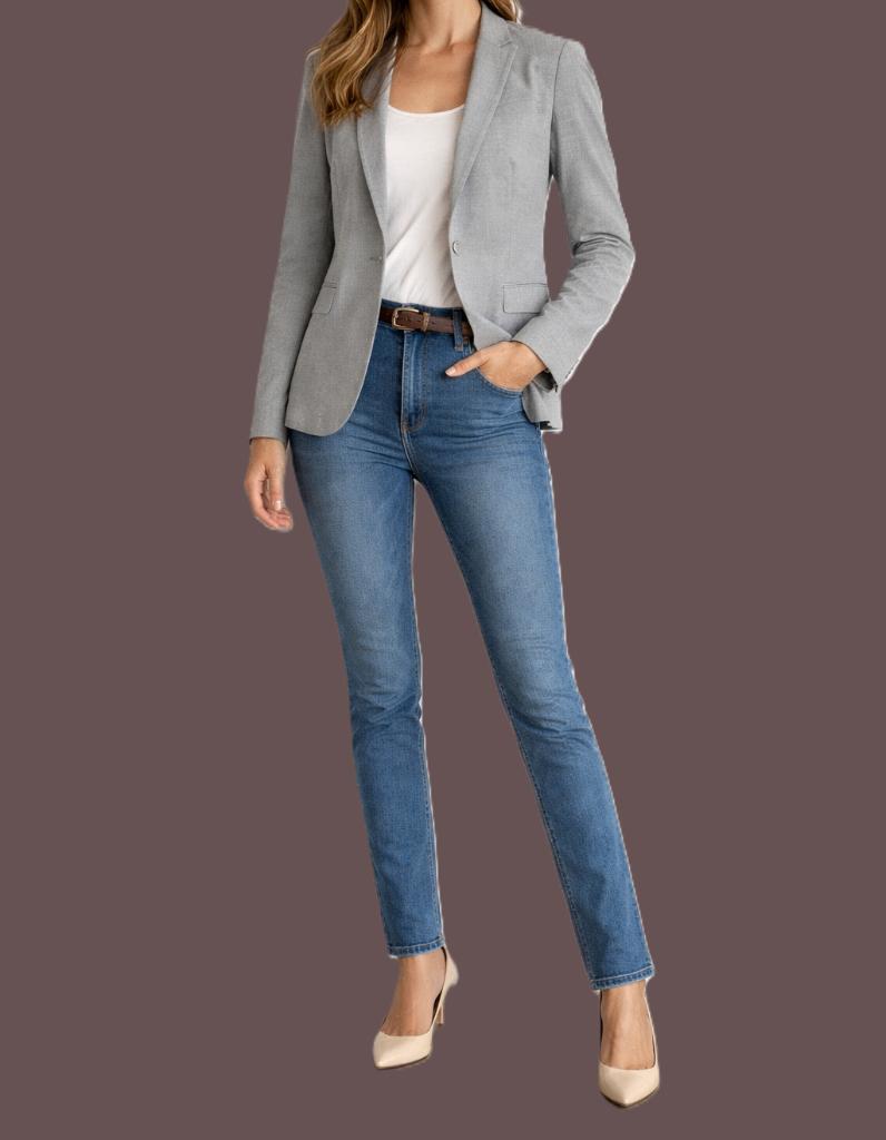 Blazer en laine Massimo Dutti taille 36/38, Gris, Taille 36 (S), Porté, Manteau