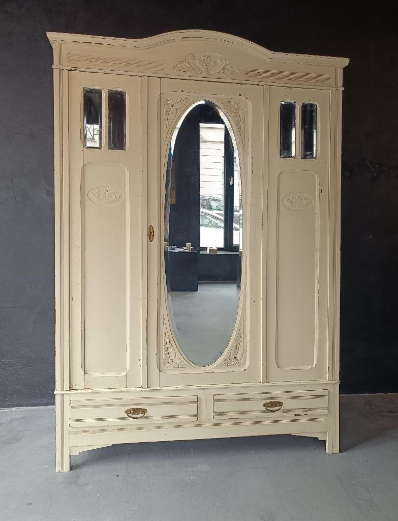 Gepatineerde kast, Huis en Inrichting, Kasten | Kleerkasten, Gebruikt, 100 tot 150 cm, 200 cm of meer, Grenenhout