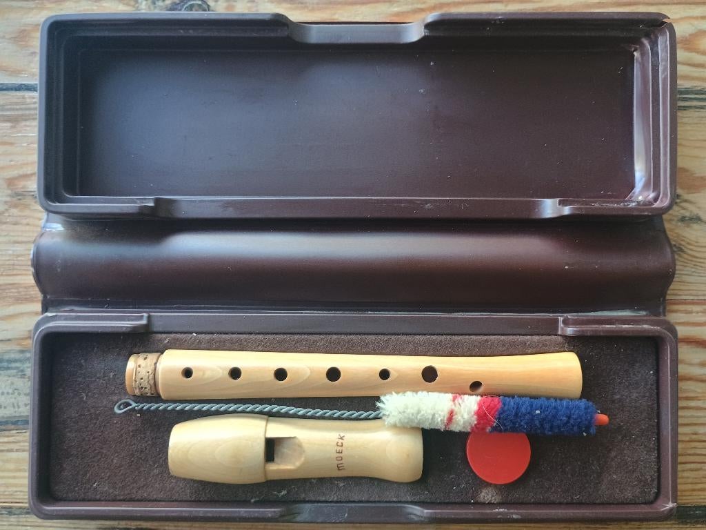 Vintage Moeck 210  sopranino blokfluit, Muziek en Instrumenten, Ophalen of Verzenden, Gebruikt, Sopraan of Sopranino, Met koffer, hoes of etui
