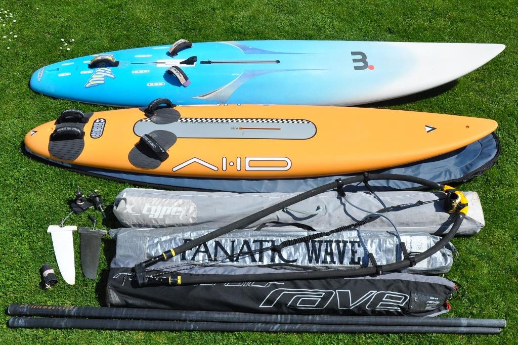 Mistral Malibu / AHD Freerace zeer complete set, Watersport en Boten, Windsurfen, Ophalen, Met draagtas, 300 cm of meer, Complete set