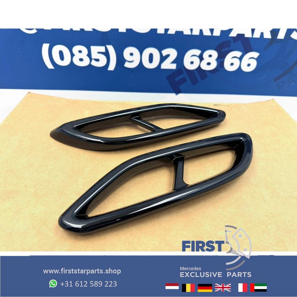 AMG LINE UITLAAT SIERLIJSTEN ZWART L/R Mercedes A B C CLA G, Gebruikt, -, Ophalen of Verzenden, -