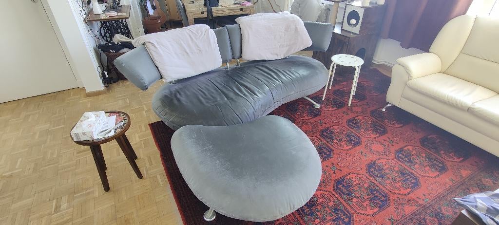 Grijze zetel, Huis en Inrichting, Ophalen, Gebruikt, Driepersoons, 150 cm of meer