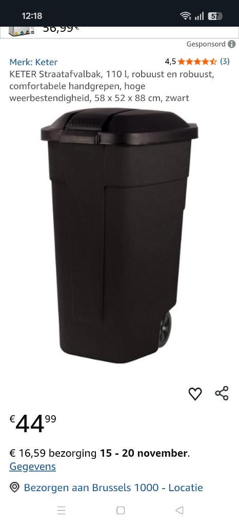 vuilnisbak op wielen, Ophalen, Gebruikt