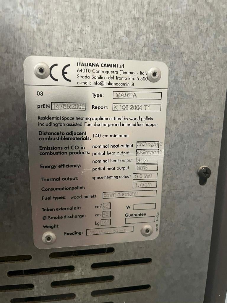 Poele à pellets MAREA Italiana CAMINI (URGENT), Maison & Meubles, Enlèvement