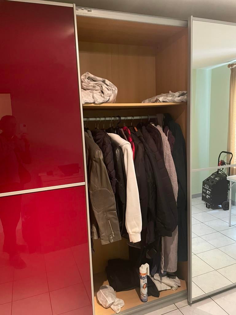 Miroir de garde-robe vintage rétro moderne, Maison & Meubles, Avec tablette(s), Comme neuf, Enlèvement, 200 cm ou plus