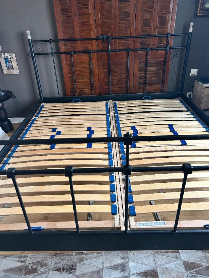 2-persoonsbed met lattoflex lattenbodems, Huis en Inrichting, Slaapkamer | Bedden, Zo goed als nieuw, Tweepersoons, 180 cm, 200 cm