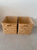 2 ikea kallax manden/schuiven bamboe, Ophalen, Gebruikt, Mand