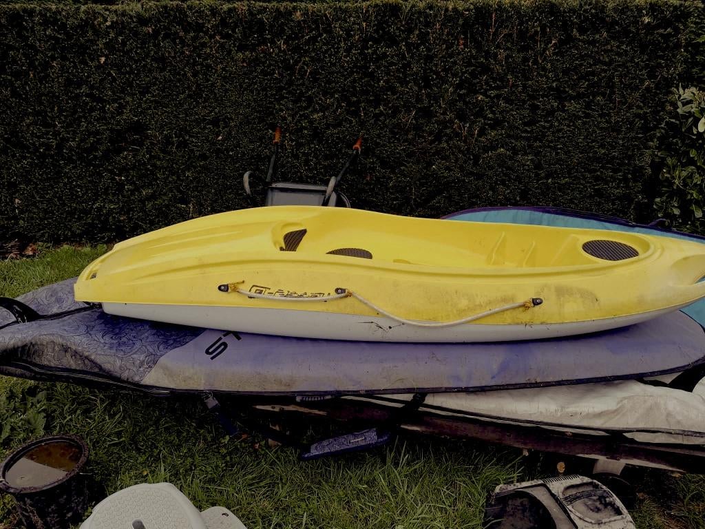 Ouassou waveski/sit op top kayak - GERESERVEERD, Sports nautiques & Bateaux, Canoës, Enlèvement, Utilisé, Canoë de mer