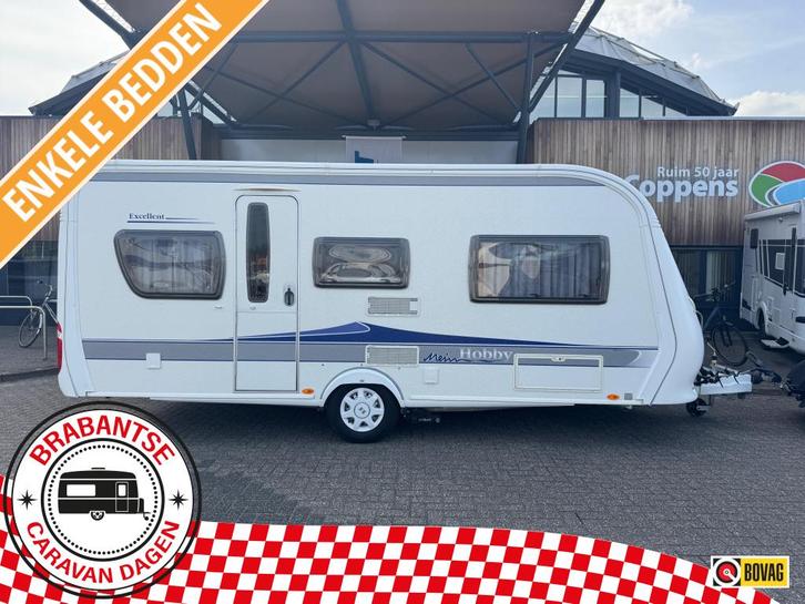 Hobby Excellent 495 UL 2009 Mover,Airco,Tent!, Caravans en Kamperen, Caravans, tot en met 4, 1000 - 1250 kg, Rondzit, Hobby, Lengtebed