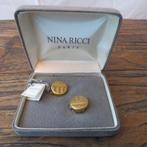 Manchetknopen Nina Ricci Paris goudkleurig, Handtassen en Accessoires, Manchetknopen, Ophalen of Verzenden