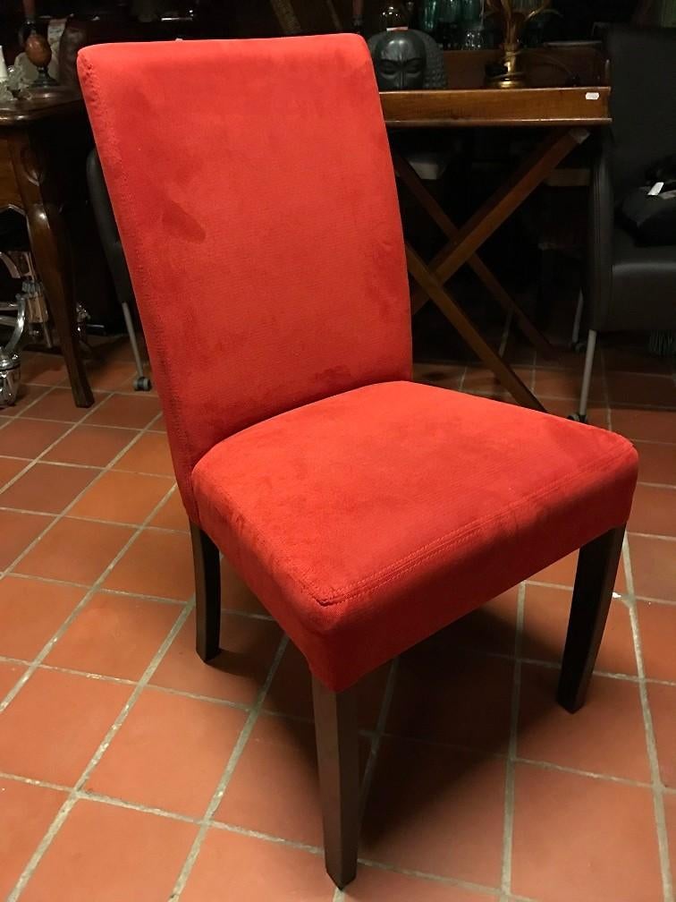 6x STOEL - EETKAMERSTOEL ROOD - 50% KORTING Flamant, Ophalen, Zo goed als nieuw