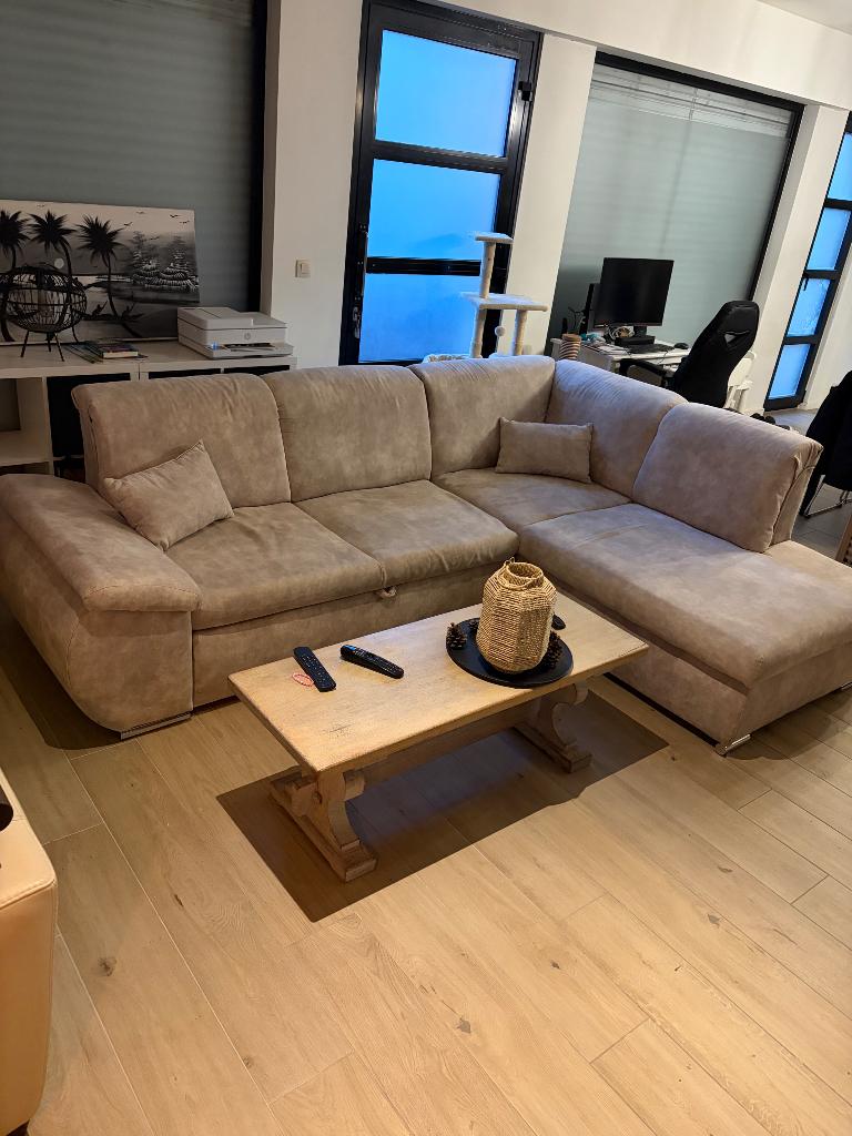 Zetel met opbergruimte en uitschuifbaar ligbed, Huis en Inrichting, Ophalen, Zo goed als nieuw, Kunststof