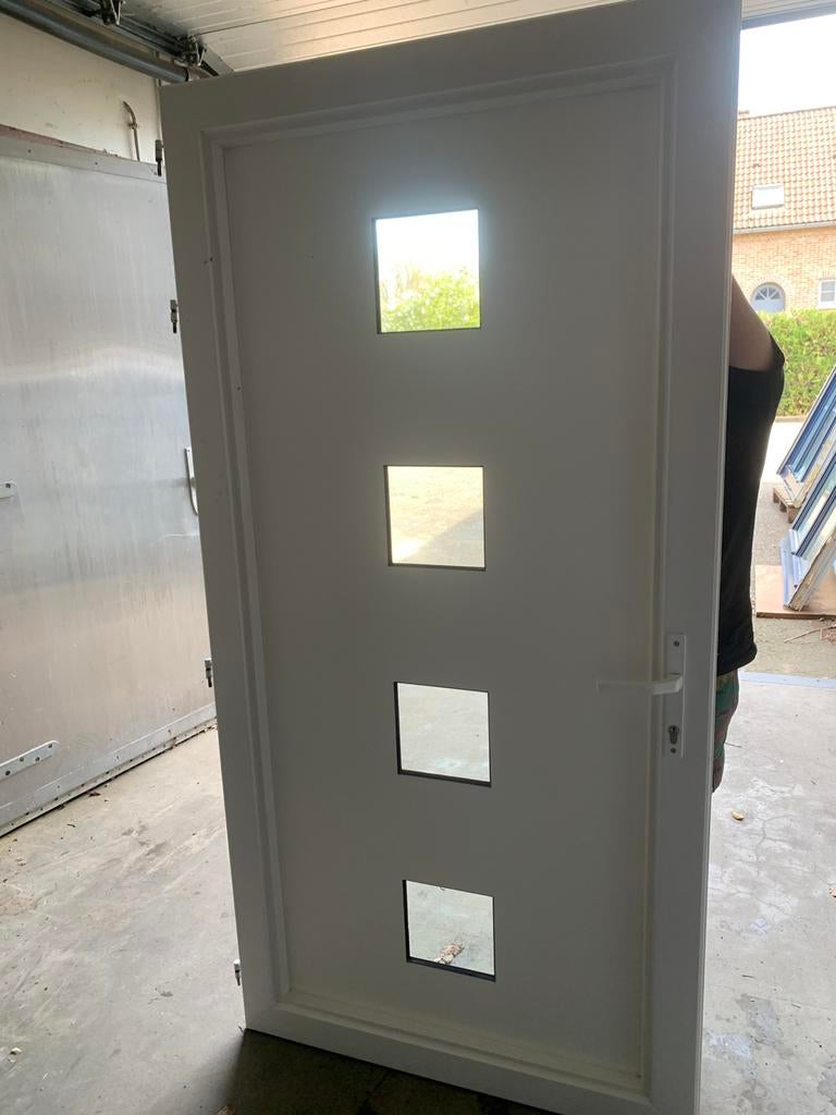 Grote voordeur pvc met zijkant raam, Doe-het-zelf en Bouw, Ophalen, Glas