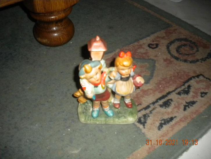 Postuurtje met kindjes + lantaarn / (koper)Postuurtje, Diversen, Rommelmarktspullen, Ophalen