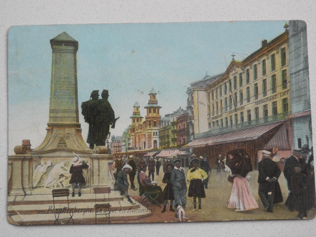 postkaart Blankenberge Monument Lippens Debruyne, Verzenden, Voor 1920, Gelopen, West-Vlaanderen