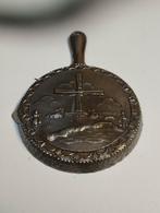 Een decoratief hangpannetje met tekening erop kleur grijs, Antiek en Kunst, Curiosa en Brocante, Ophalen