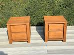 Set van2 luxe nachtkastjes,Dahli Collection,Massief Teakhout, Huis en Inrichting, Ophalen, Zo goed als nieuw, 45 tot 65 cm, Minder dan 55 cm