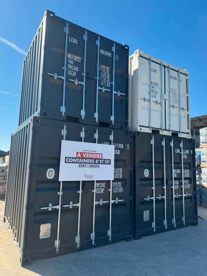 Container maritime 8 et 10 pieds NEUF, Bricolage & Construction, Conteneurs, Enlèvement