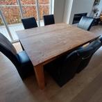 Tafel en 6 stoelen te koop, Teck, 100 à 150 cm, Cinq personnes ou plus, 100 à 150 cm