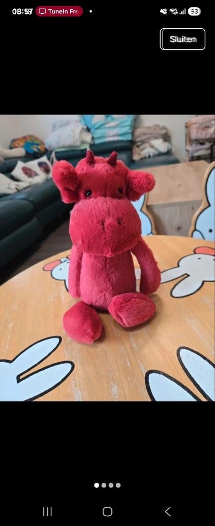 Bashful red dragon medium bnwt retired, Ophalen of Verzenden, Nieuw