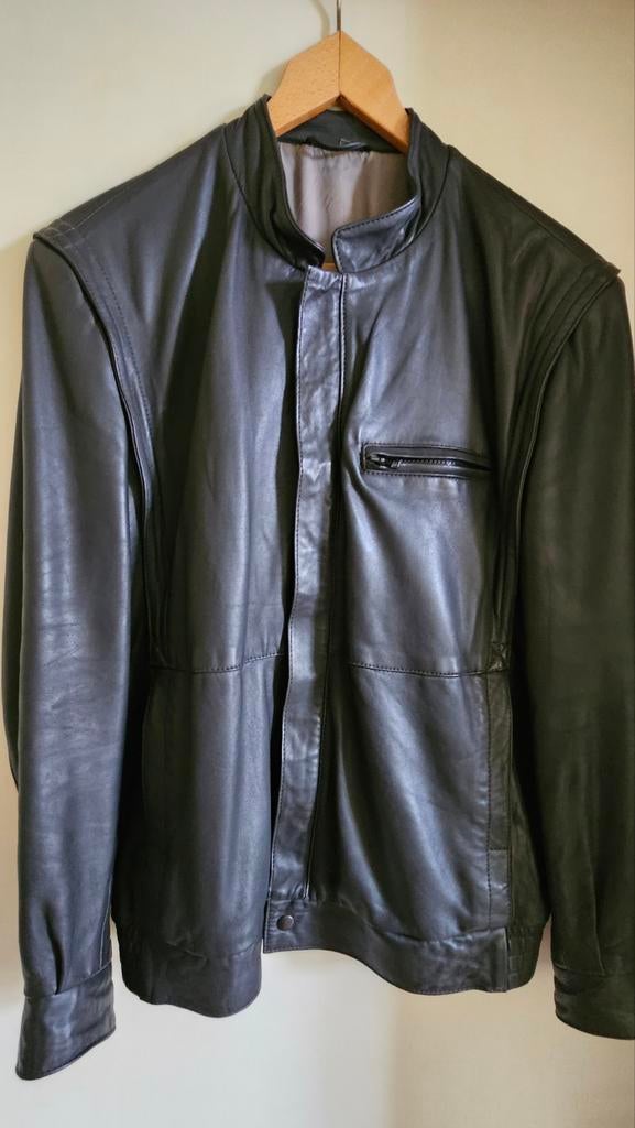 Lederen vest, Ophalen, Maat 52/54 (L), Zwart, Andere