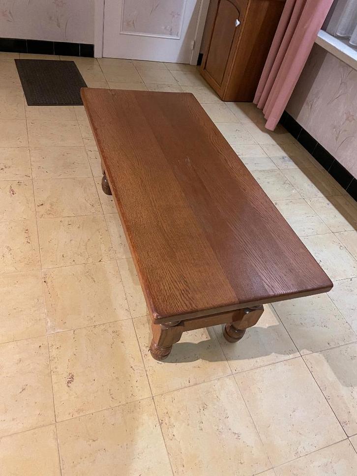 Salon tafel massieve eik, Huis en Inrichting, Tafels | Salontafels, Gebruikt, 50 tot 75 cm, 50 tot 100 cm, 100 tot 150 cm, Rechthoekig