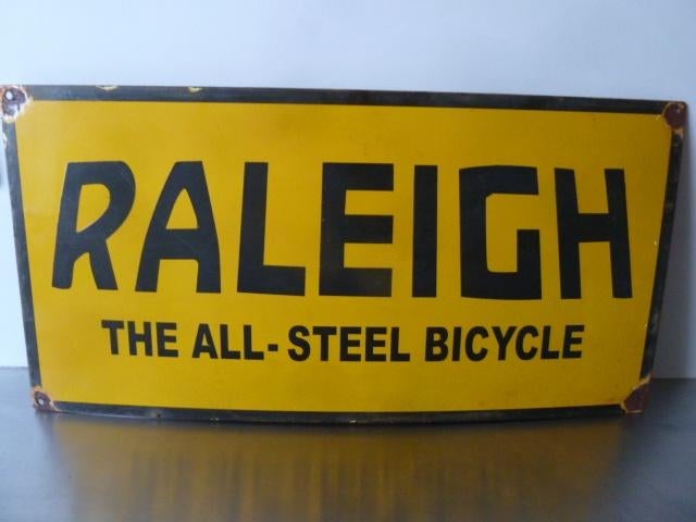 reclamebord  emaille bord antieke fiets oldtimer, Ophalen of Verzenden, Reclamebord