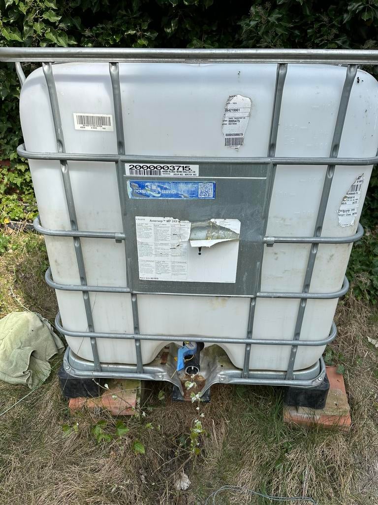 Kuub vat 1000L, Tuin en Terras, Regentonnen, Ophalen, Kunststof, Gebruikt, Met kraantje