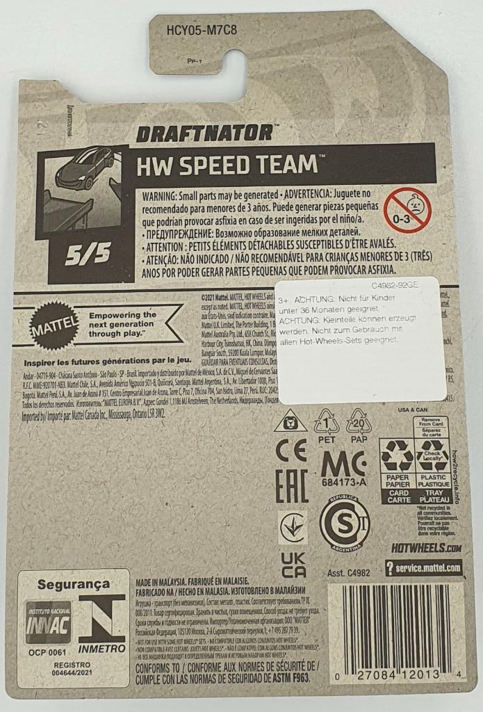 Hot Wheels - HW Speed Team - Draftnator - HCY05 - 1:64, Hobby en Vrije tijd, Modelauto's | Overige schalen, 333 Continental Boulevard, El Segundo, CA 90245, United States