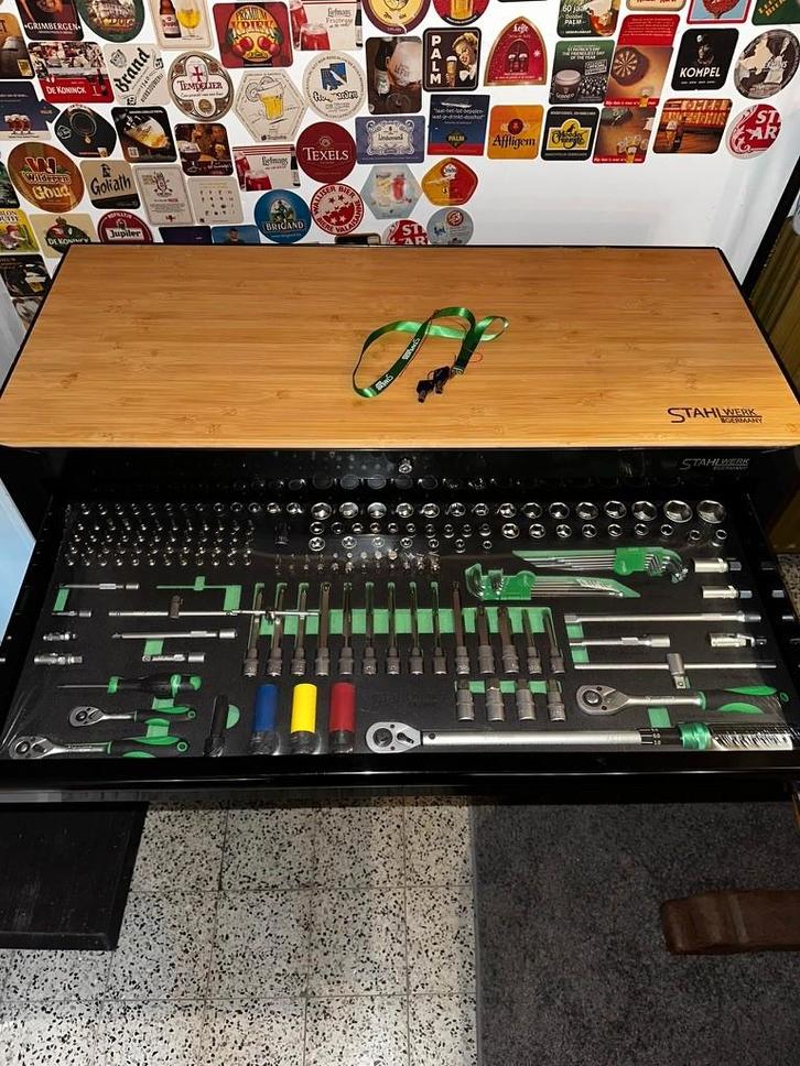 Gevulde Gereedschapswagen op wielen - Stahlwerk – 14 laden, Bricolage & Construction, Boîtes à outils, Neuf, Remplie, Enlèvement