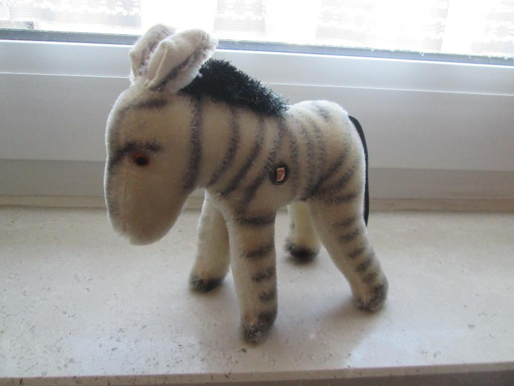 Kleines Grisly Zebra, ca. 15 cm hoch, 60 Jahre alt., Collections, Ours & Peluches, Utilisé, Autres types, Autres marques, Enlèvement ou Envoi