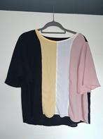 Zwart, geel, wit, roze blouse shirt XL, Kleding | Dames, Blouses en Tunieken, Verzenden, Zo goed als nieuw, Maat 46/48 (XL) of groter