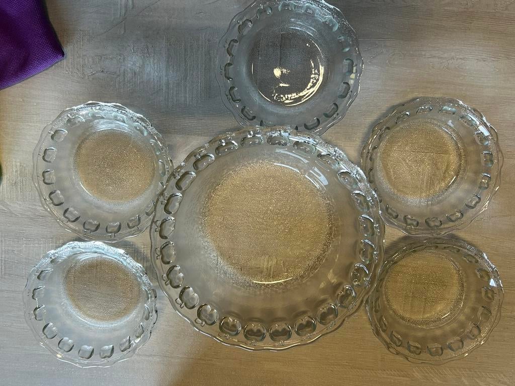 1 plat et 5 bols en verres, Maison & Meubles, Cuisine | Vaisselle, Neuf, Récipient(s), Verre, Enlèvement
