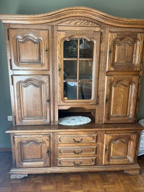 Te koop vitrinekast, Huis en Inrichting, Ophalen, Gebruikt, Met deur(en), 150 tot 200 cm