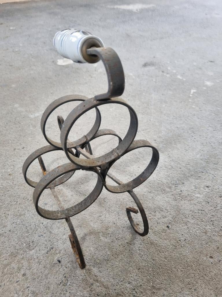 Vintage wijnrek smeedijzer, Gebruikt, Ophalen of Verzenden, Minder dan 5 flessen, Metaal