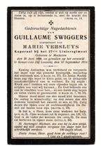 Doodsprentje soldaat Mechelen + Kessel-Lo 1914, Verzamelen, Ophalen of Verzenden, Landmacht, Boek of Tijdschrift