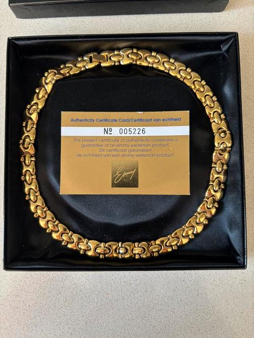 Vergulde design ketting - Emmy Wieleman  met certificaat, Handtassen en Accessoires, Kettingen, Zo goed als nieuw, Ophalen