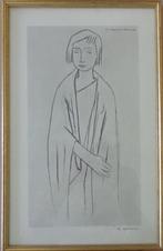 GERARD HERMANS / JONGE VROUW / ZW-W OFFSETLITHO / 42x27cm, Ophalen of Verzenden