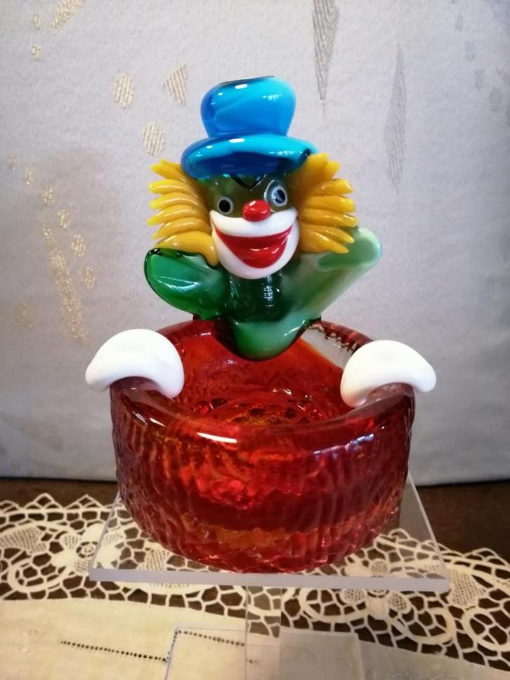 Clown in murano glas, Antiek en Kunst, Antiek | Glaswerk en Kristal, Ophalen of Verzenden