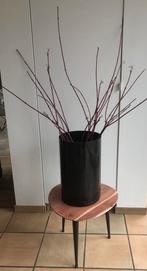 Zwarte glazen vaas/bloempot, Huis en Inrichting, Woonaccessoires | Vazen, Zwart, Ophalen of Verzenden, Minder dan 50 cm, Glas