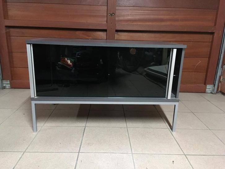 Lage kast - 2 schuif deuren in glas, Huis en Inrichting, Kasten |Televisiemeubels, Glas, Ophalen