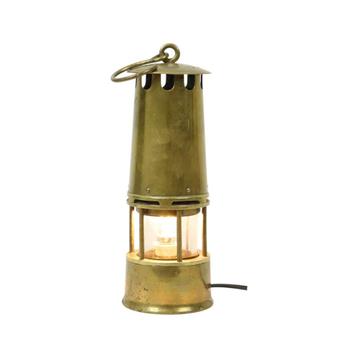Oude Messing Mijnwerkerslamp Memorabilia Mijn 26cm beschikbaar voor biedingen
