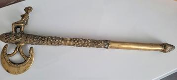 Rare-Sceptre africain Akan/Ashanti en laiton massif (GHANA) beschikbaar voor biedingen