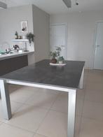 Uitschuifbare tafel antraciet met aluminium poten, Ophalen of Verzenden, Zo goed als nieuw